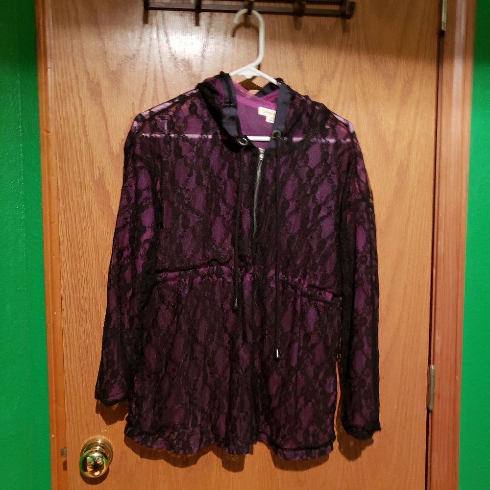 Black and pink floral mesh jacket the Snooki shop